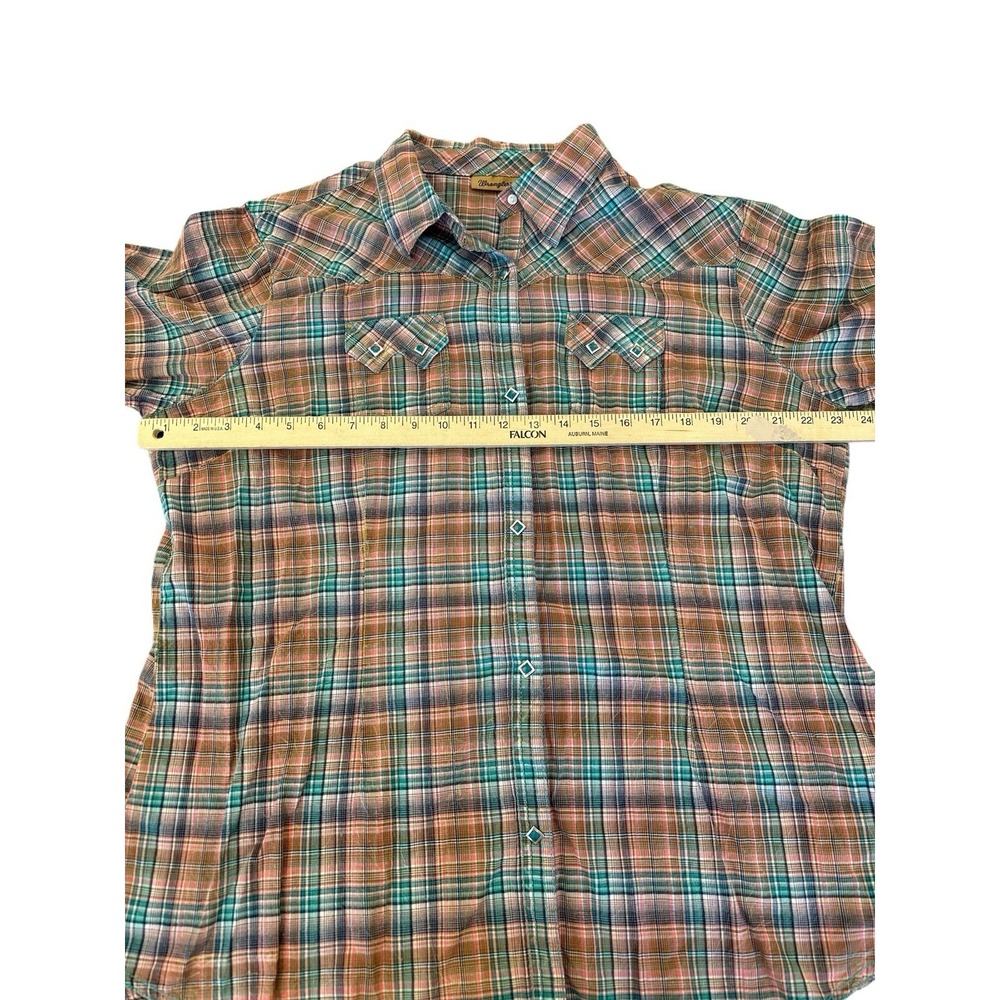 Wrangler Womens Shirt Size XXL Multicolor Plaid‎ Button Up L/S 100% Cotton READ - Picture 8 of 11